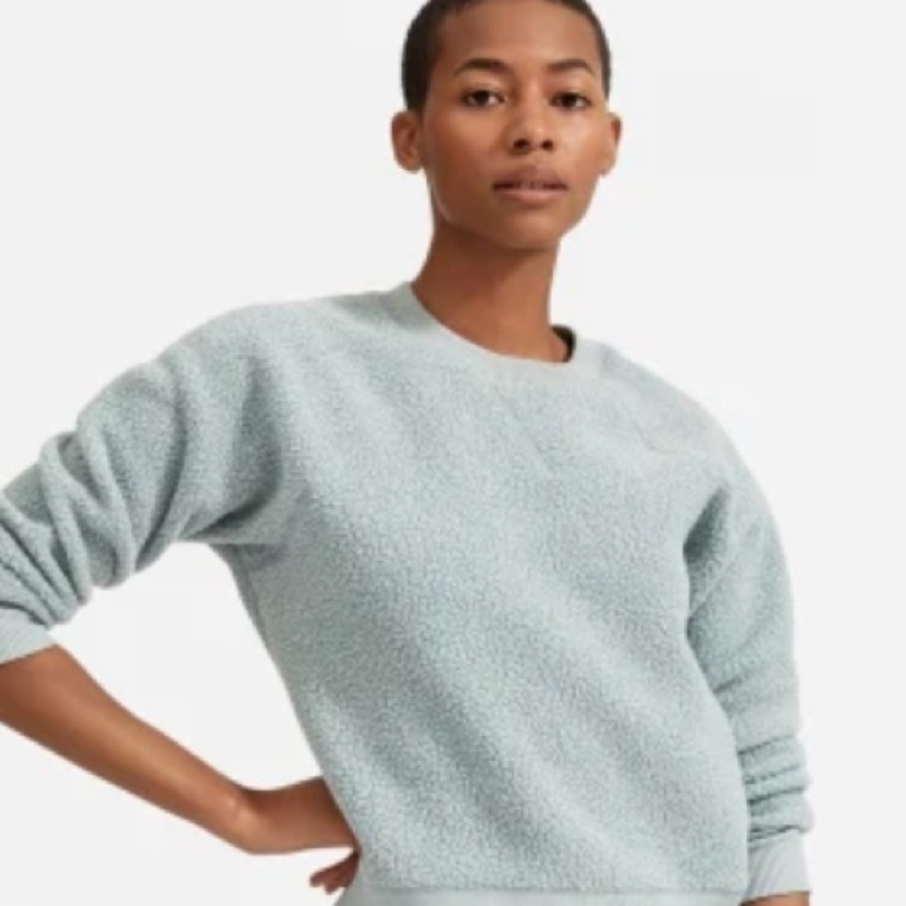 Everlane ReNew Fleece Raglan Crop Top Sweatshirt S - Picture 5 of 12